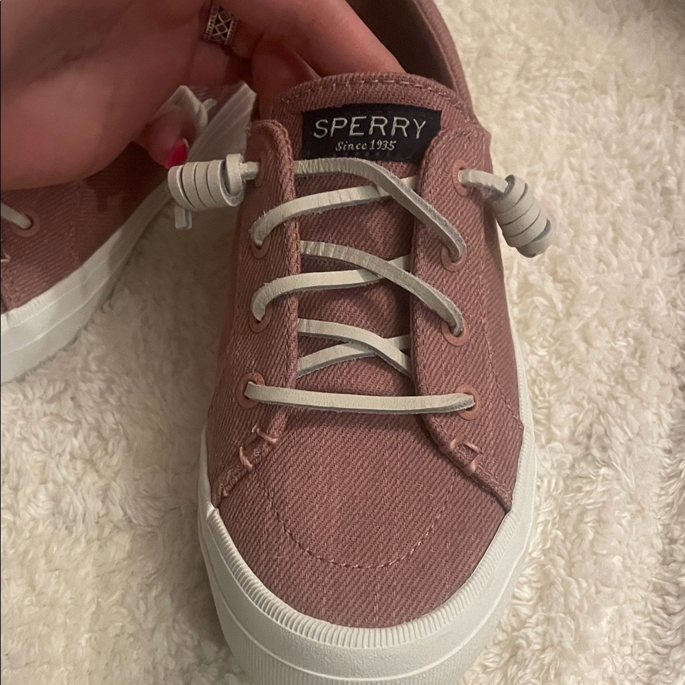 Never Worn** Sperry Women's Dusty Rose Canvas Slip-On Sneakers - Picture 2 of 3